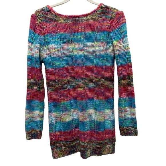 Rue 21 sweater very colorful‎ pull on front two pockets size large - Picture 5 of 7